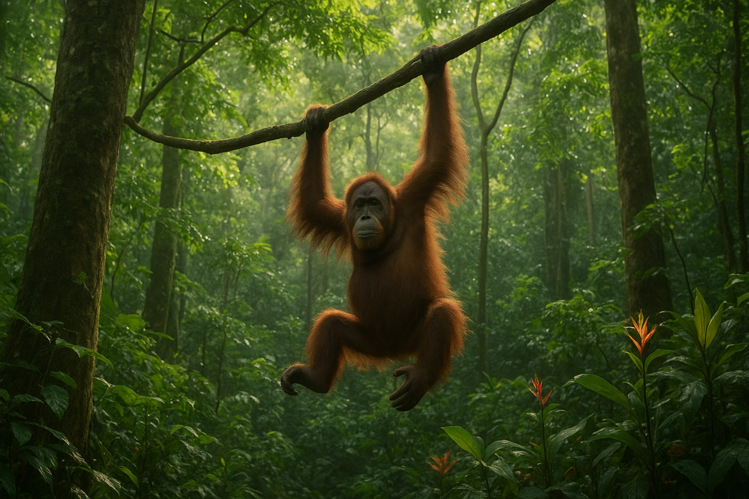Leeft de orang-oetan hoog in de bomen?
